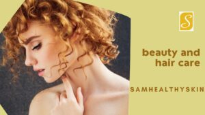 Woman with curly hair representing SamHealthySkin beauty and professional hair care