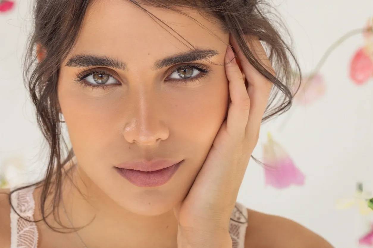 Close-up of woman with soft expression