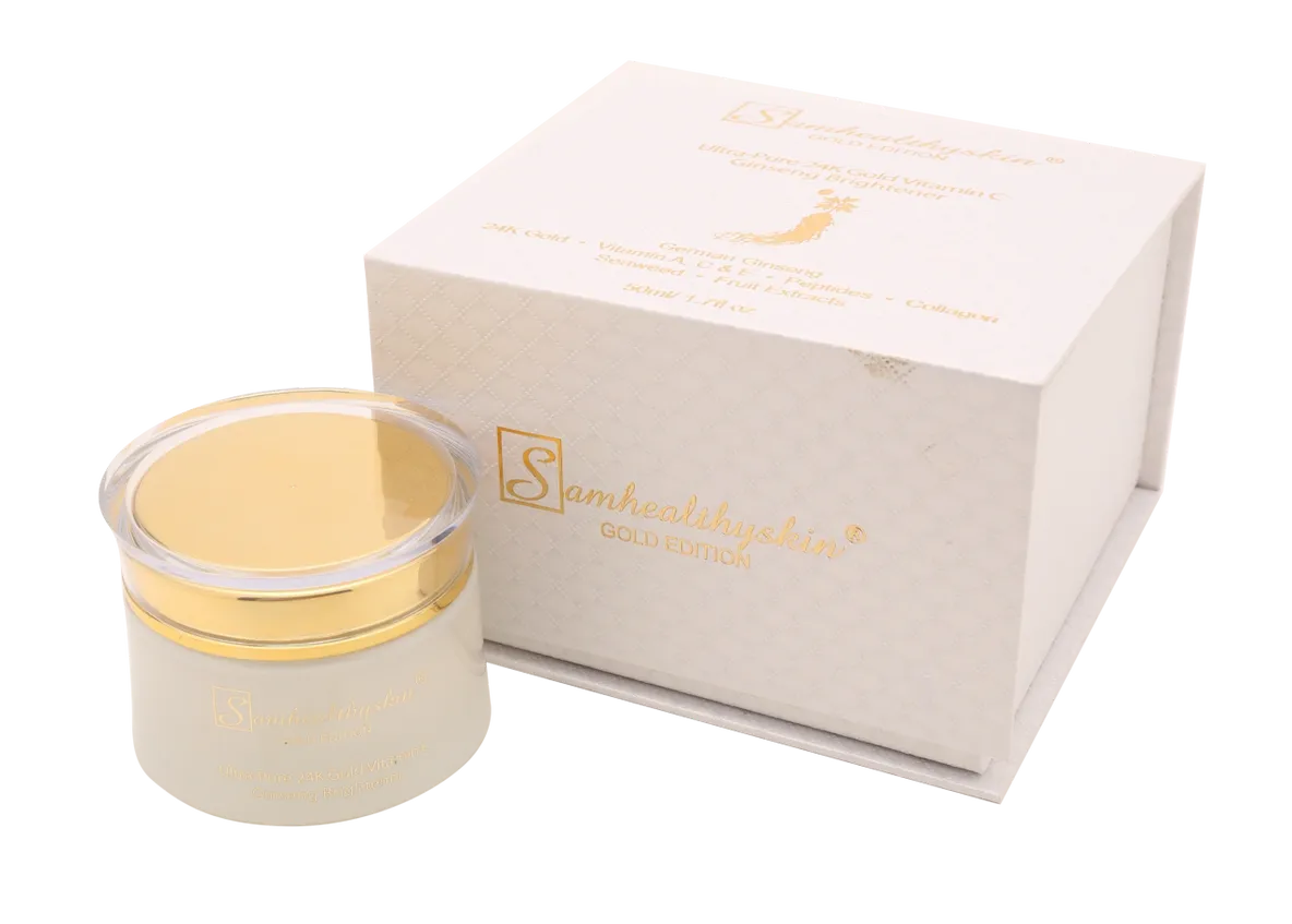 Gold-capped jar with box packaging