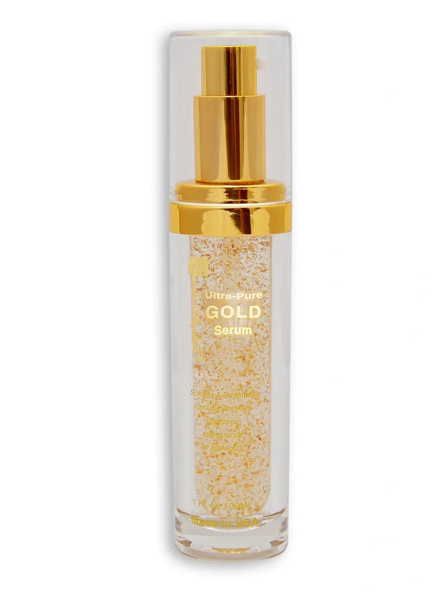 Skincare product with gold flakes