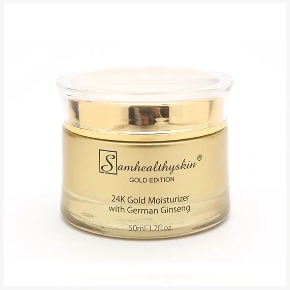 24K gold skincare cream jar