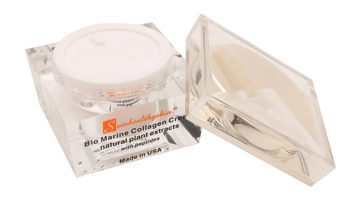 Skincare product with open lid