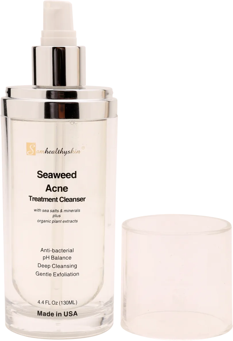Seaweed acne treatment cleanser bottle