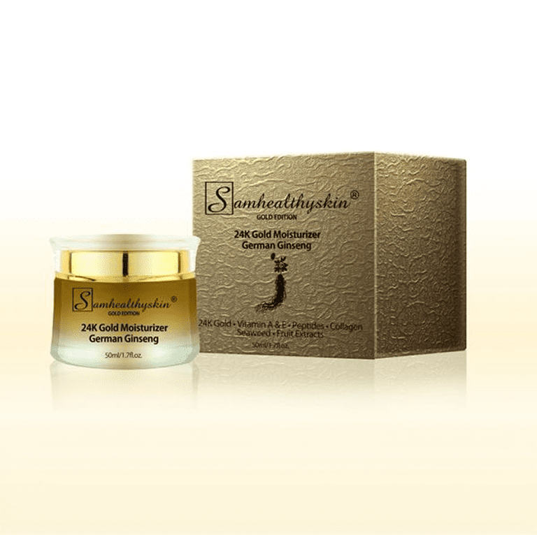 SamHealthySkin 24K Gold German Ginseng moisturizer 50 mL jar and box